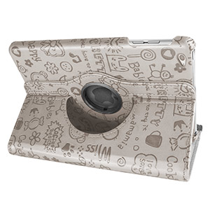 Encase Doodle Rotating iPad Mini 3 / 2 / 1 Case - White